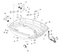 Низ капота 4-Х ТАКТНОГО ПЛМ MERCURY F15 Серийный номер от 1B227000 до 1B727495