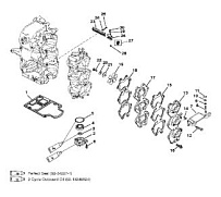 Впускной коллектор и резонатор 2-Х ТАКТНОГО ПЛМ MERCURY 55 Серийный номер от 0G290585 до 0G589999