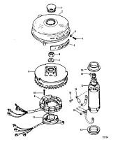 Маховик и стартер 2-Х ТАКТНОГО ПЛМ MERCURY 75 Серийный номер от 0B240451 до 0C221999