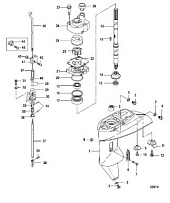 Корпус шестерни, приводной вал 4-Х ТАКТНОГО ПЛМ MERCURY 20 Серийный номер от 0R235168 и выше