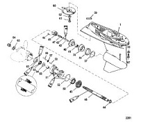 Корпус шестерни(карданный вал) - 1.83:1 передаточное число 4-Х ТАКТНОГО ПЛМ MERCURY 50 Серийный номер от 0P401000 до 0P515896