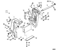 Кронштейн транца 4-Х ТАКТНОГО ПЛМ MERCURY 100 Серийный номер от 0P459572 и выше