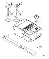 Топливный бак (пластик - 6,6 галлона) 2-х тактного ПЛМ MERCURY 40 M Серийный номер от 0N056165 и выше
