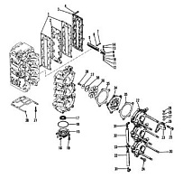 Впускной коллектор и резонатор 2-Х ТАКТНОГО ПЛМ MERCURY 90 Серийный номер от 9483121 до 9506480