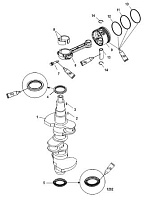 Коленвал 4-Х ТАКТНОГО ПЛМ MERCURY 30 Серийный номер от 0T409000 до 1B226999