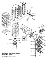 Впускной коллектор и резонатор 2-Х ТАКТНОГО ПЛМ MERCURY 75 Серийный номер от 9793577 до 0P016999