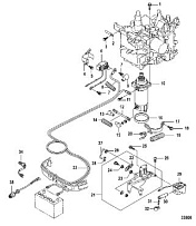 Электрические компоненты, стартер и соленоиды 4-Х ТАКТНОГО ПЛМ MERCURY 20 Серийный номер от 0R235168 и выше