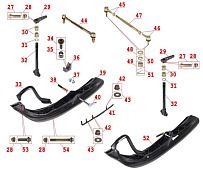 Ходовая часть, органы управления снегохода Irbis Dingo T150 (2017 г.)
