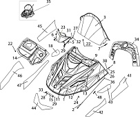 Капот С40700680 снегохода ТАЙГА ВАРЯГ 550 V