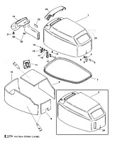 Капот 2-х тактного ПЛМ MERCURY 40 M Серийный номер от 0G055314 до 0G760299