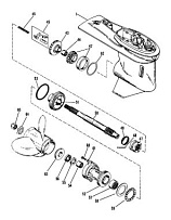 Корпус коробки передач (PROP SHAFT)(BIGFOOT)(SEAPRO/MARATHON/PONTOON) 2-Х ТАКТНОГО ПЛМ MERCURY 55 Серийный номер от 9741042 до 9885344