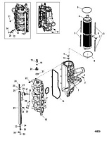 Зарядный кулер / впускной коллектор 4-Х ТАКТНОГО ПЛМ MERCURY 135 Серийный номер от 1B2270001 до 1B381711
