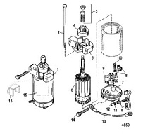 Стартер 2-Х ТАКТНОГО ПЛМ MERCURY 50EO Серийный номер от 0G760300  до 0T979999