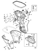 Корпус карданного вала 4-Х ТАКТНОГО ПЛМ MERCURY F15 Серийный номер от 9973100 до 0P016999