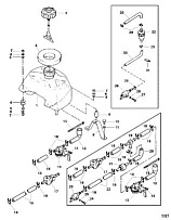 Топливный бак 2-х тактного ПЛМ MERCURY 5 M Серийный номер от 0P017000 до 0P400999