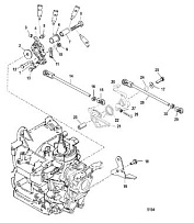 Дроссельная тяга 2-х тактного ПЛМ MERCURY 40 M Серийный номер от 00P017000 до 0P325499