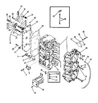 Блок цилиндров и картер 2-Х ТАКТНОГО ПЛМ MERCURY 90 Серийный номер от 9506481 до 9589038