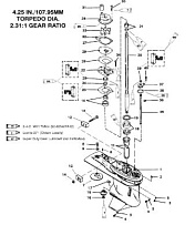Корпус шестерни (приводной вал)(6 JAW REVERSE CLUTCH) 2-Х ТАКТНОГО ПЛМ MERCURY 75 Серийный номер от 0D283222 до 0G760299