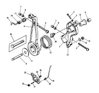 Дроссель и рычаг 2-Х ТАКТНОГО ПЛМ MERCURY 55 Серийный номер от 9741042 до 9885344