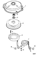 Маховик и статор (электрический) 2-Х ТАКТНОГО ПЛМ MERCURY 50EO Серийный номер от 0G590000 до 0G760299