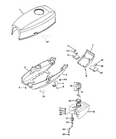 Капот и топливный бак, 1B575523 и выше 2-Х ТАКТНОГО ПЛМ MERCURY 3.3M Серийный номер от 0P401000 и выше