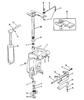 Поворотный кронштейн и рулевой рычаг (Casting Number 1499-8709C6) 2-Х ТАКТНОГО ПЛМ MERCURY 90 Серийный номер от 0C222000 до 0D283221