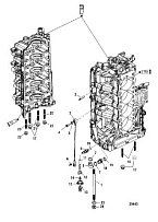 Компоненты блока цилиндров 4-Х ТАКТНОГО ПЛМ MERCURY 135 Серийный номер от 0P514869 и выше