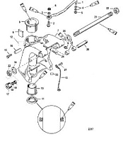 Поворотный кронштейн 2-Х ТАКТНОГО ПЛМ MERCURY 50EO Серийный номер от 0G590000 до 0G760299