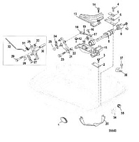 Рычаг дроссельной заслонки, Non-Handle Models 4-Х ТАКТНОГО ПЛМ MERCURY F15 Серийный номер от 9973100 до 0P016999