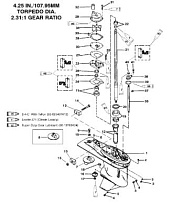 Корпус шестерни (приводной вал)(3 JAW REVERSE CLUTCH) 2-Х ТАКТНОГО ПЛМ MERCURY 90 Серийный номер от 9793577 до 0P016999