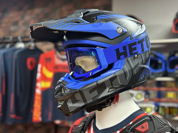 Шлем кроссовый HETOSHI OF836 EXOSS CROSS PRO MX289 цв.Черно-синий Матовый р.XXL