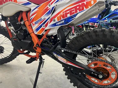 Кроссовый мотоцикл PROMAX INFERNO 380 (4 valves, 6 gears) ORANGE-WHITE-BLUE (УЦЕНКА)