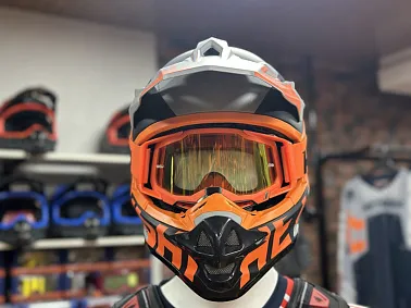 Шлем кроссовый HETOSHI OF836 EXOSS CROSS PRO MX289 цв.Серо-оранжево-черный Матовый р.XL