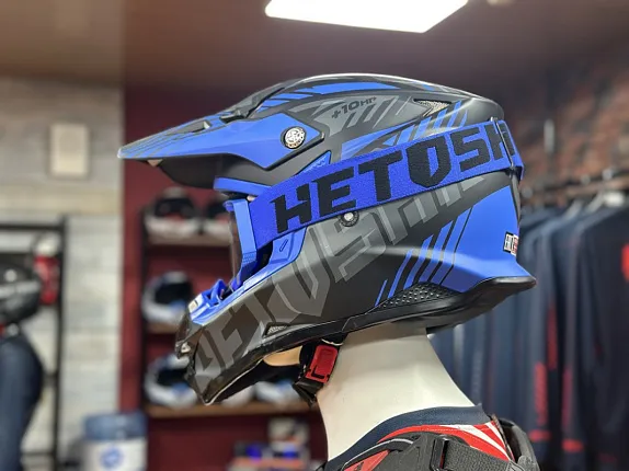 Шлем кроссовый HETOSHI OF836 EXOSS CROSS PRO MX289 цв.Черно-синий Матовый р.S