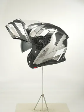 Шлем модуляр HETOSHI FF935 Shogun цв.Черно-серый  Матовый р.S
