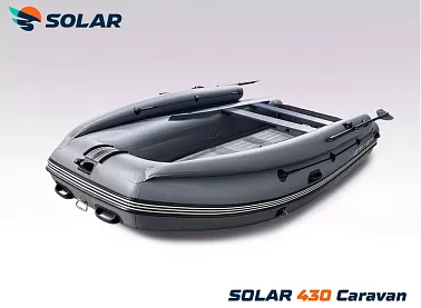 Лодка надувная моторная solar-430 caravan super jet tunnel с фальшбортом