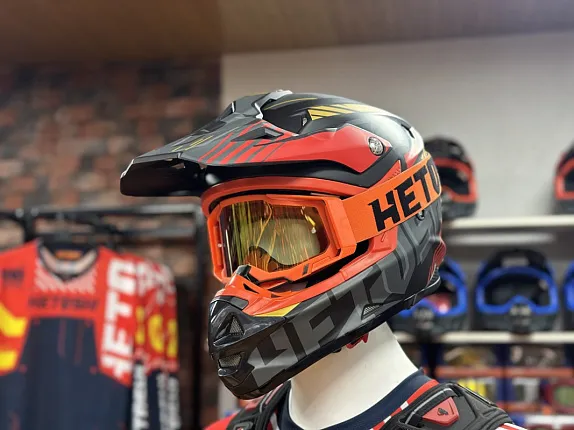 Шлем кроссовый HETOSHI OF836 EXOSS CROSS PRO MX289 цв.Черно-красно-желтый Матовый р.XL