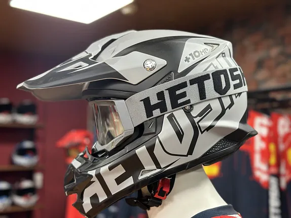 Шлем кроссовый HETOSHI OF836 EXOSS CROSS PRO MX289 цв.Серый с черными вставками Матовый р.XXL