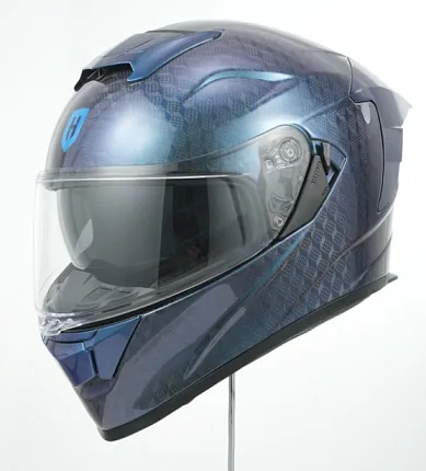 Шлем интеграл карбоновый HETOSHI FF936S CARBON 6K CUBIC CHAMELEON BLUE р.XL