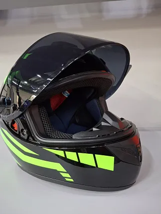 Шлем интеграл HETOSHI XD1-225 цв. Черно-зеленый  р. XL